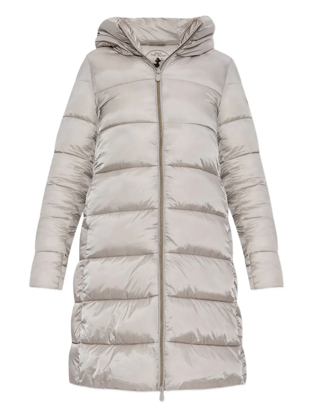 

Утепленное пальто с нашивкой-логотипом Save The Duck, серый