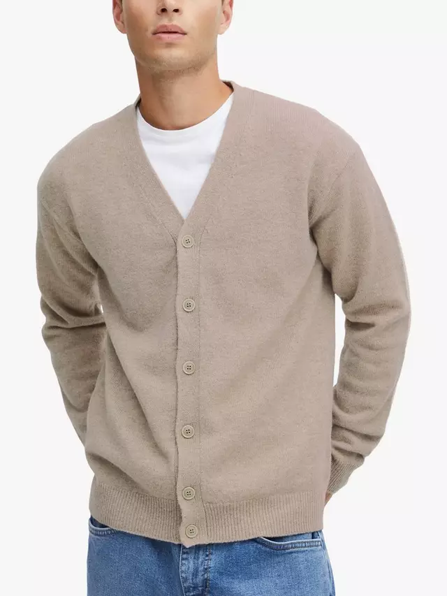 

Кардиган Casual Friday Karl Lambswool Knitted, цвет silver/mink/melange