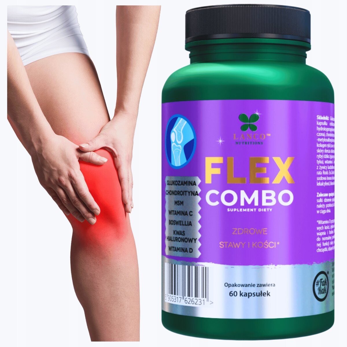 

Flex Combo, Таблетки для суставов, сухожилий и костей с коллагеном, Добавка , 60 капсул Inna Marka