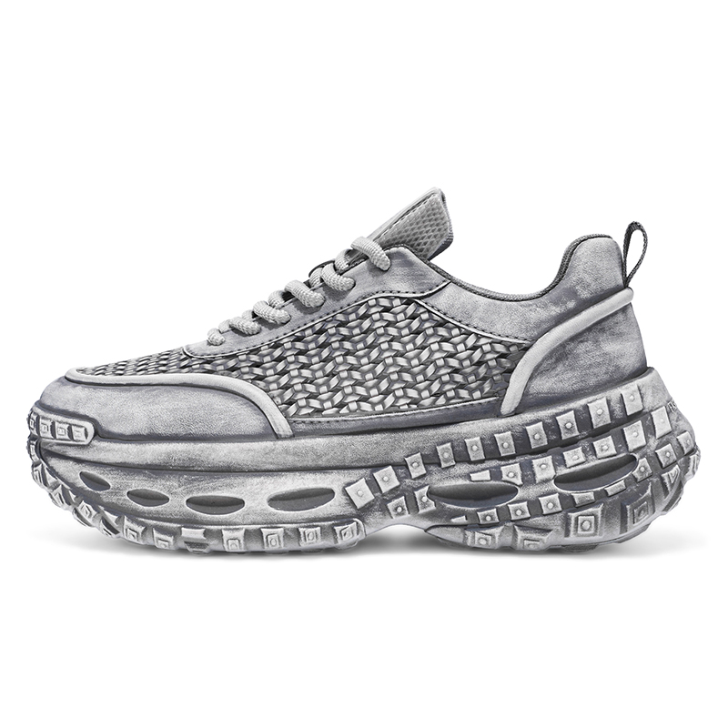 

Lin Feng Серые массивные кроссовки мужские Low Top, цвет Gray