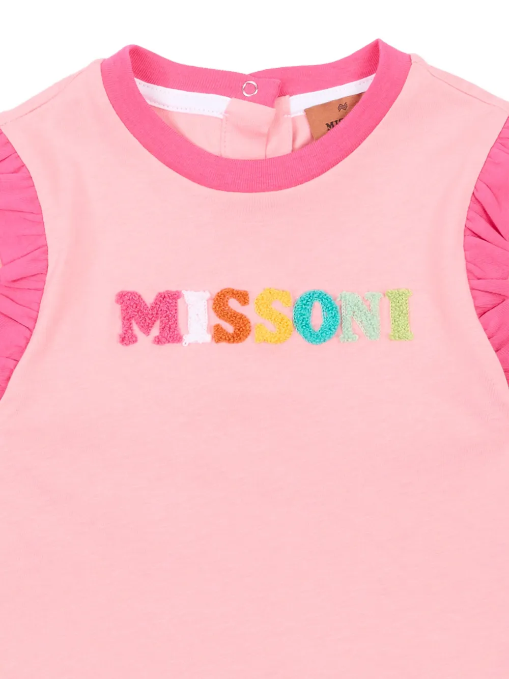 Футболка с короткими рукавами и оборками Missoni Kids, розовый — фото 3