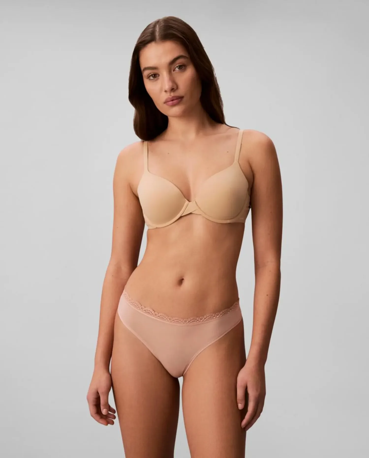 Трусики-танга MICRO STRETCH С КРУЖЕВОМ Calvin Klein, коричневый — фото 2