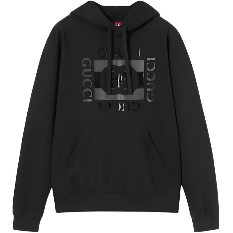 

Хлопковая трикотажная толстовка с принтом Gucci, черный