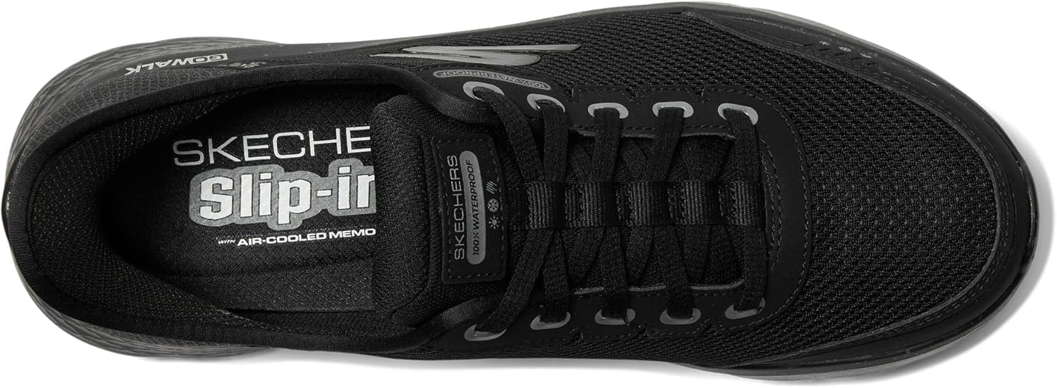 Мужские слипоны Skechers Hands Free Go Walk Flex - 100 водонепроницаемые, черный — фото 2