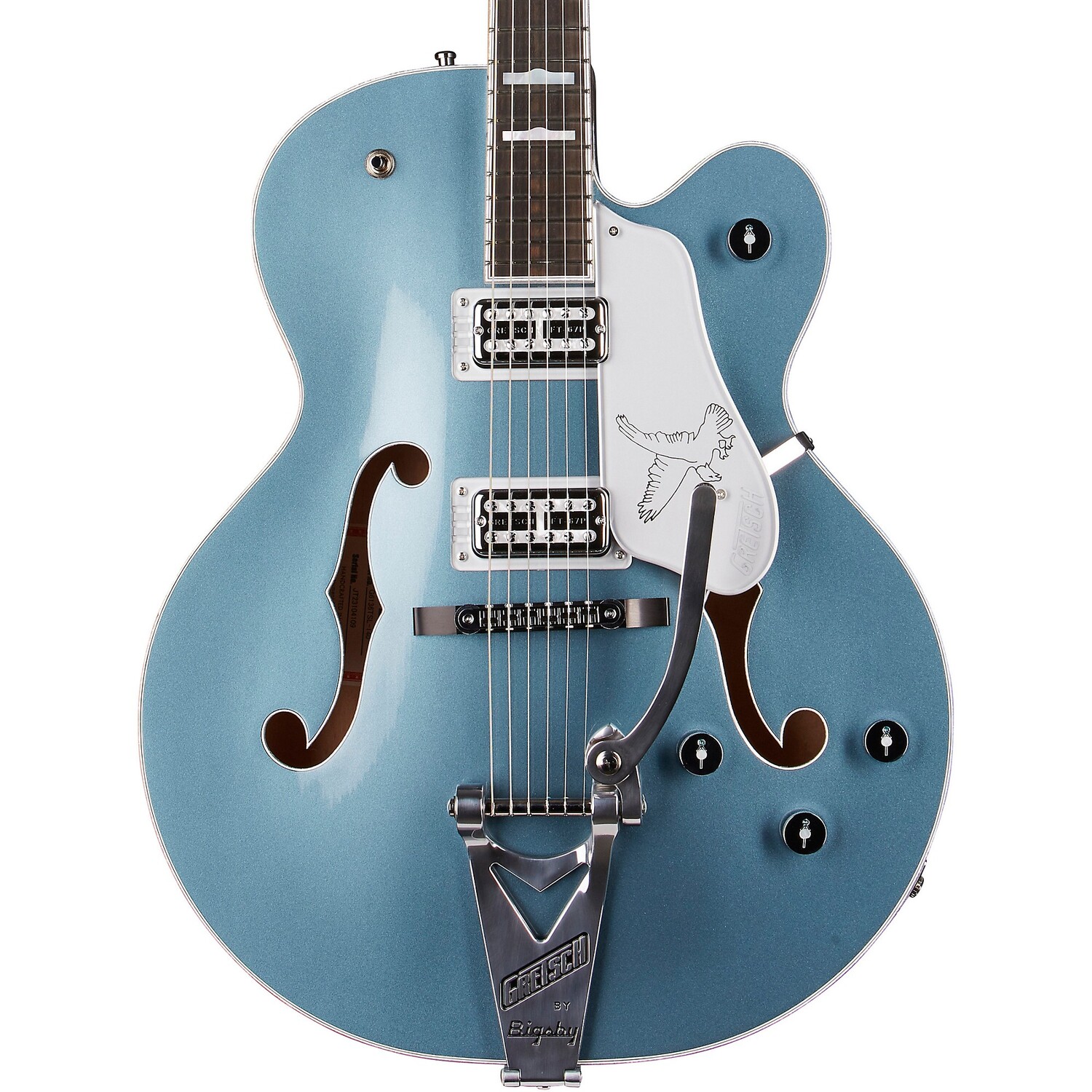 

Gretsch Guitars G6136T LTD 140th Falcon Hollowbody Электрогитара с двухцветным камнем Bigsby Platinum/Pure Platinum