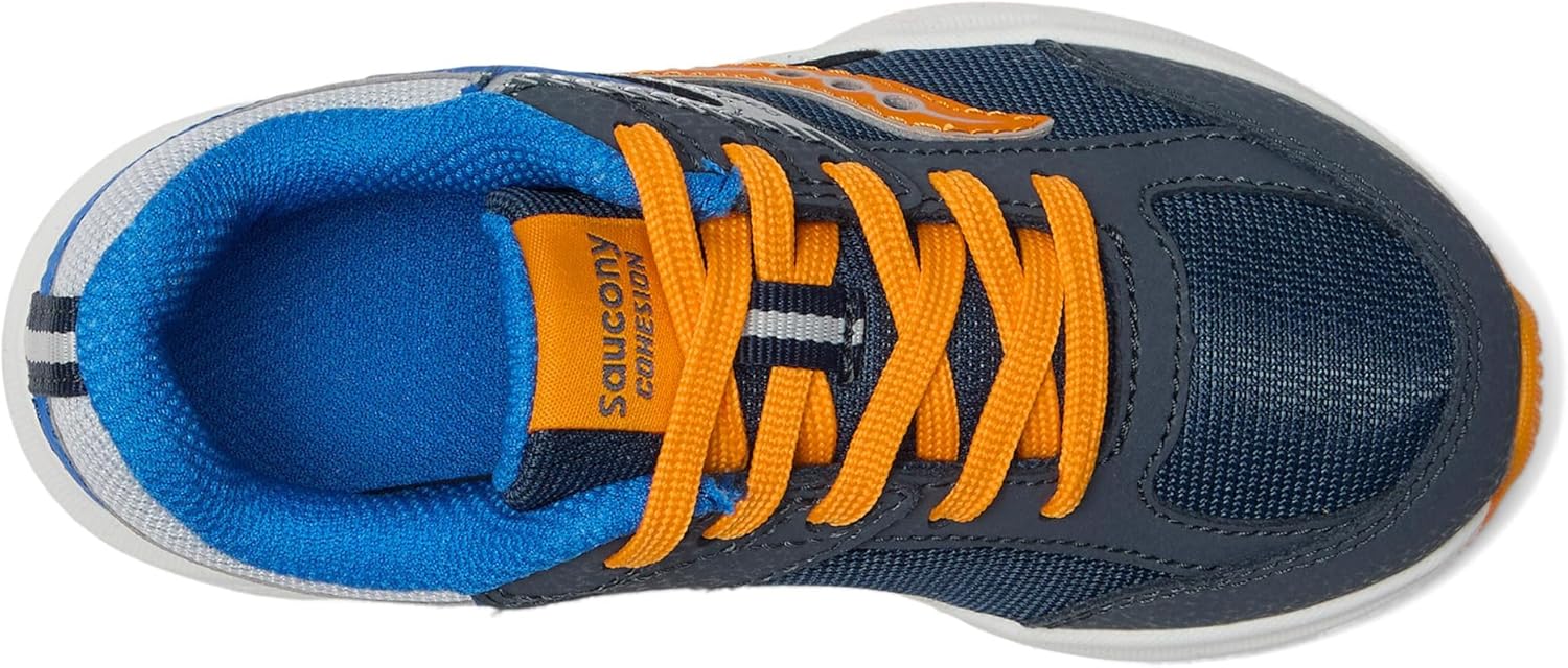 Детские кроссовки Cohesion для мальчиков и девочек Saucony, синий/лиловый/темно-синий — фото 2
