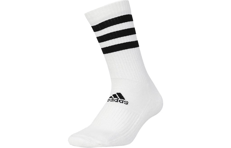 Носки adidas Classical Mid Sports Basketball Socks 3 Pairs 'White', белый — фото 3