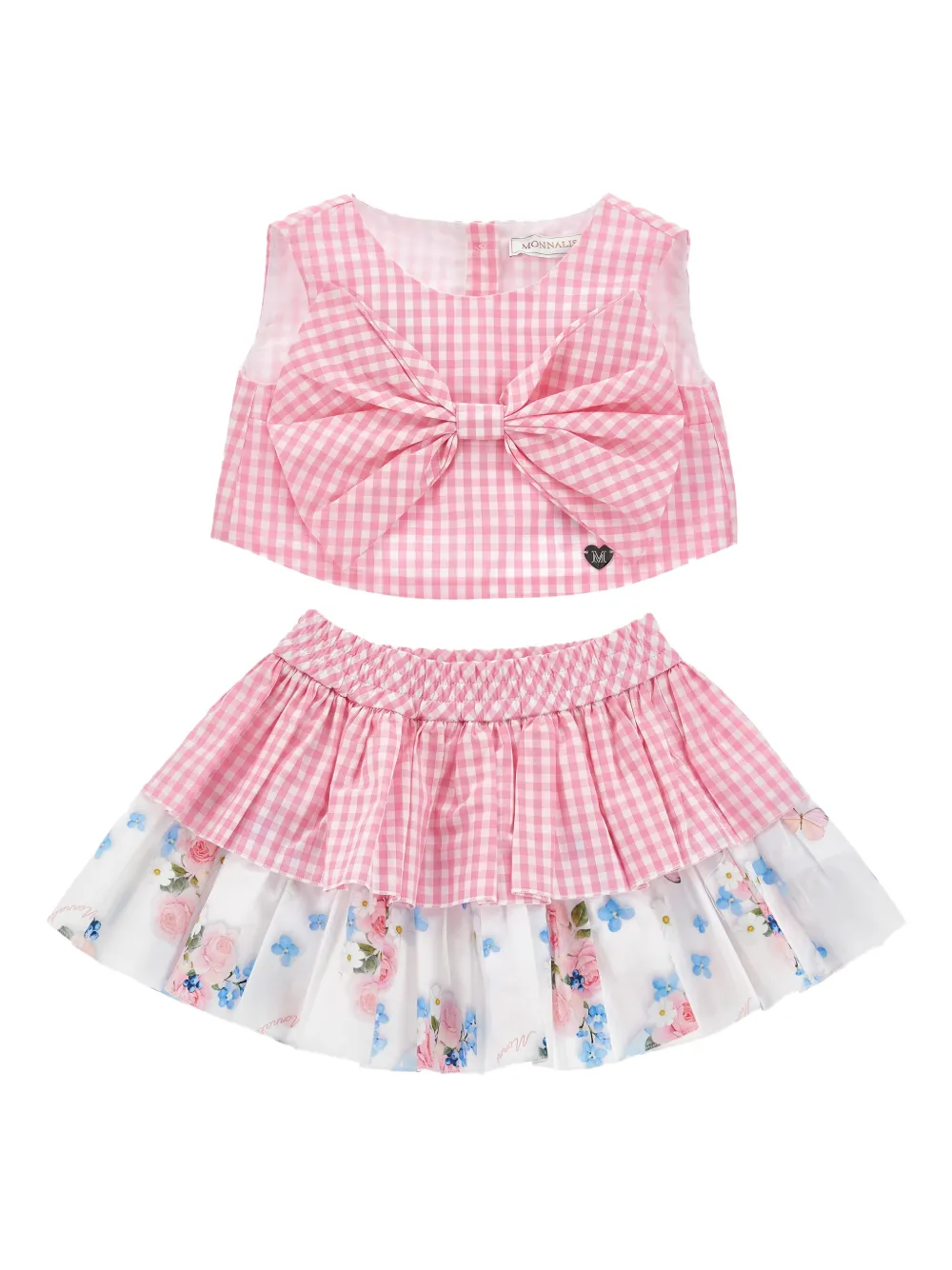 

Юбка в клетку гингем Monnalisa, розовый