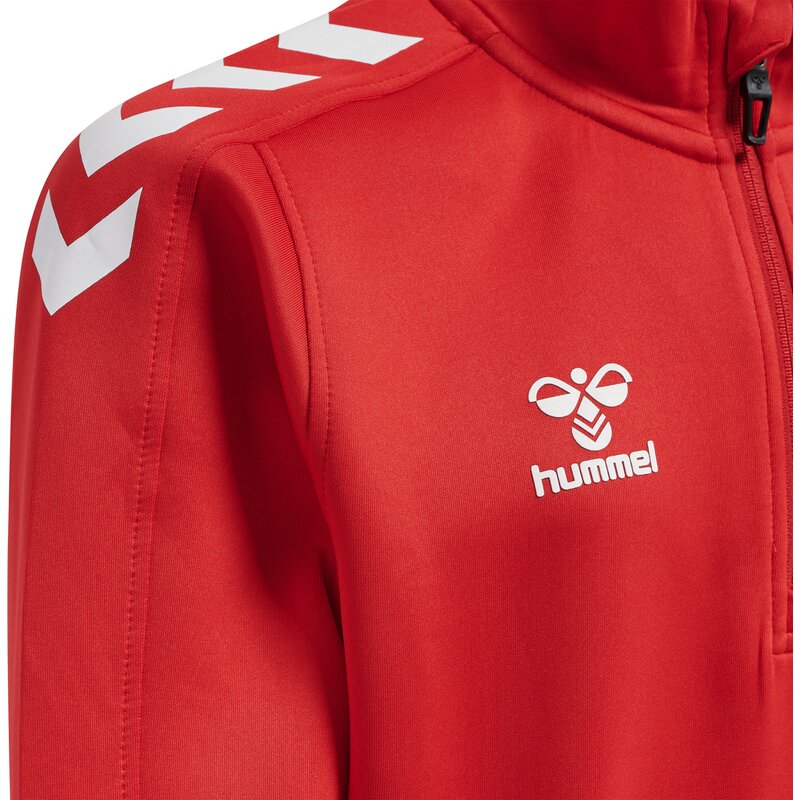 Толстовка hmlcore xk с полумолнией из полиэстера для детей Hummel, красный — фото 4