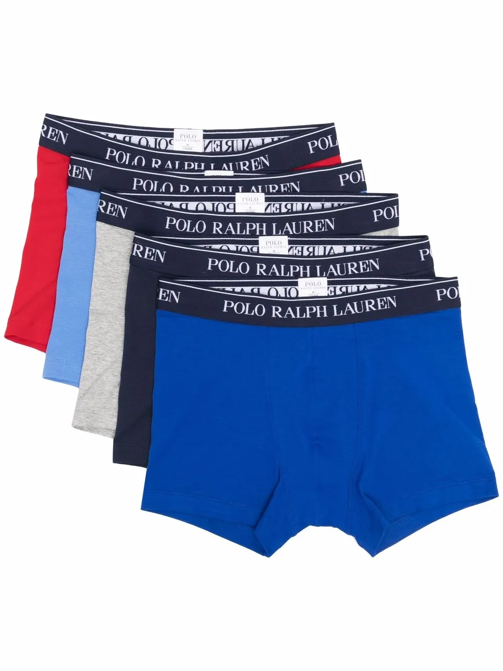 Комплект из пяти трусов-брифов с логотипом Polo Ralph Lauren, синий