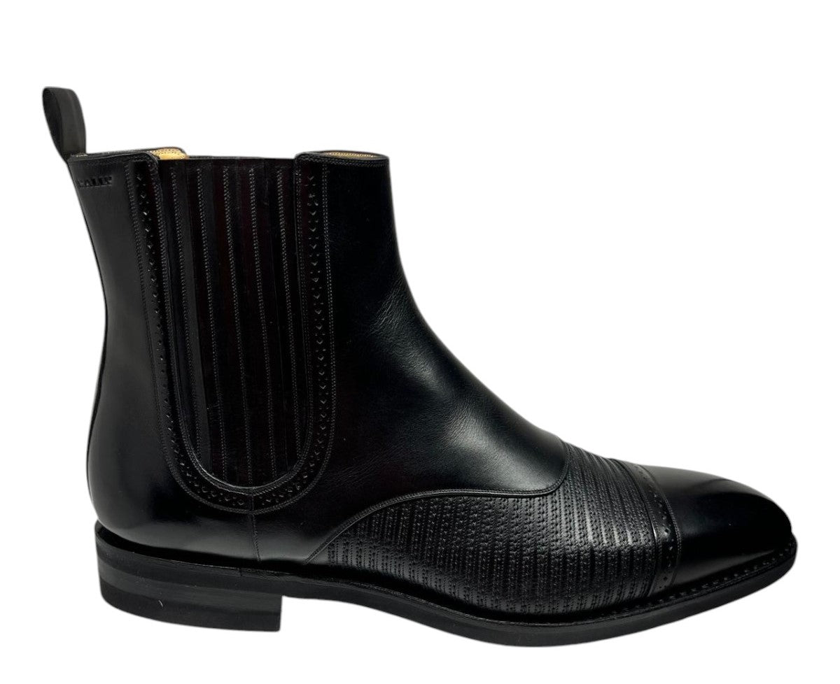 Bally Skirian 6239825 Мужские черные однотонные кожаные ботинки челси из телячьей кожи — фото 2