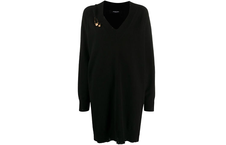 

VERSACE Платье вязаное Safety Pin 'Black'