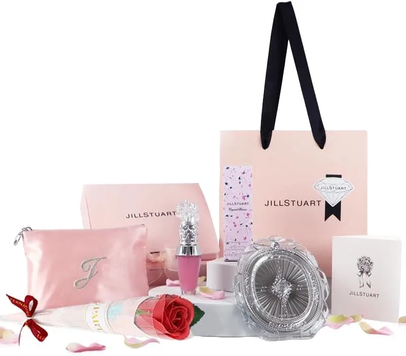 Набор косметики Jill Stuart Brilliant Makeup Time Gift Set с зеркальцем, блеском для губ, мыльным букетом, красный