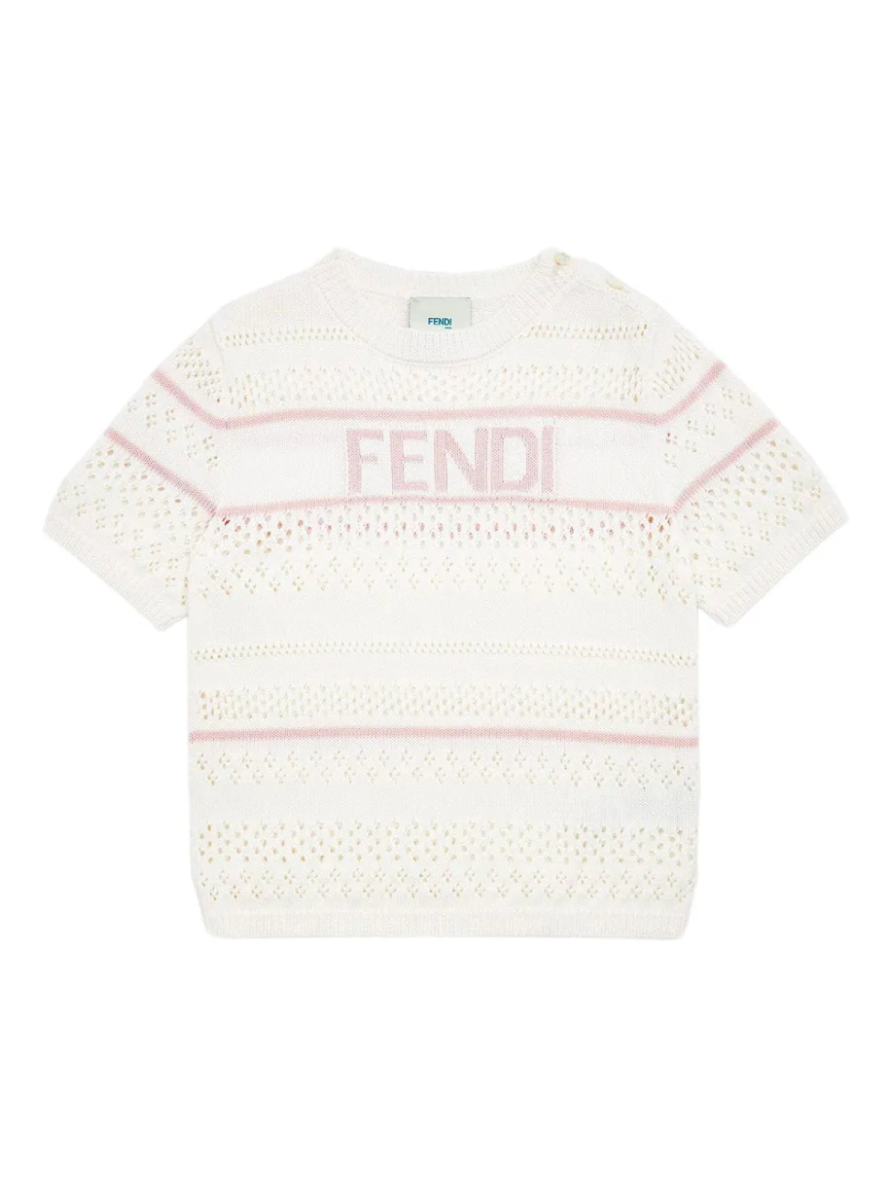 

Трикотажная футболка с логотипом-интарсией Fendi Kids, белый
