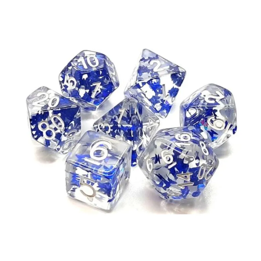 

Набор из полиэстера «Сапфировая бабочка» с белым (7), Acrylic-Resin Dice - Infused