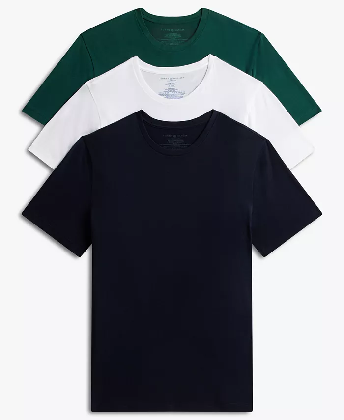 

Мужской набор из 3 хлопковых классических футболок с коротким рукавом Tommy Hilfiger, мультиколор