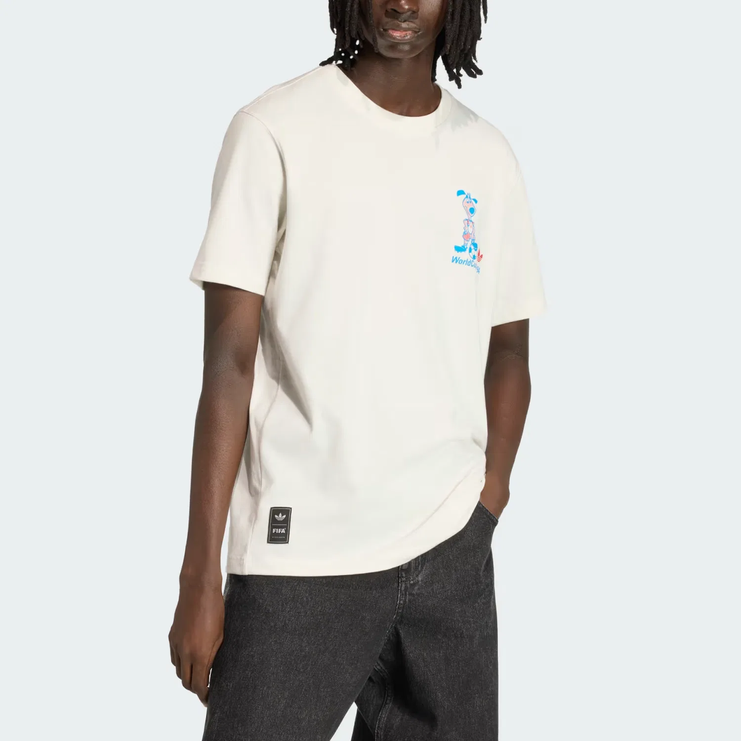Футболка с принтом crewneck Adidas Originals, Cloud White — фото 3
