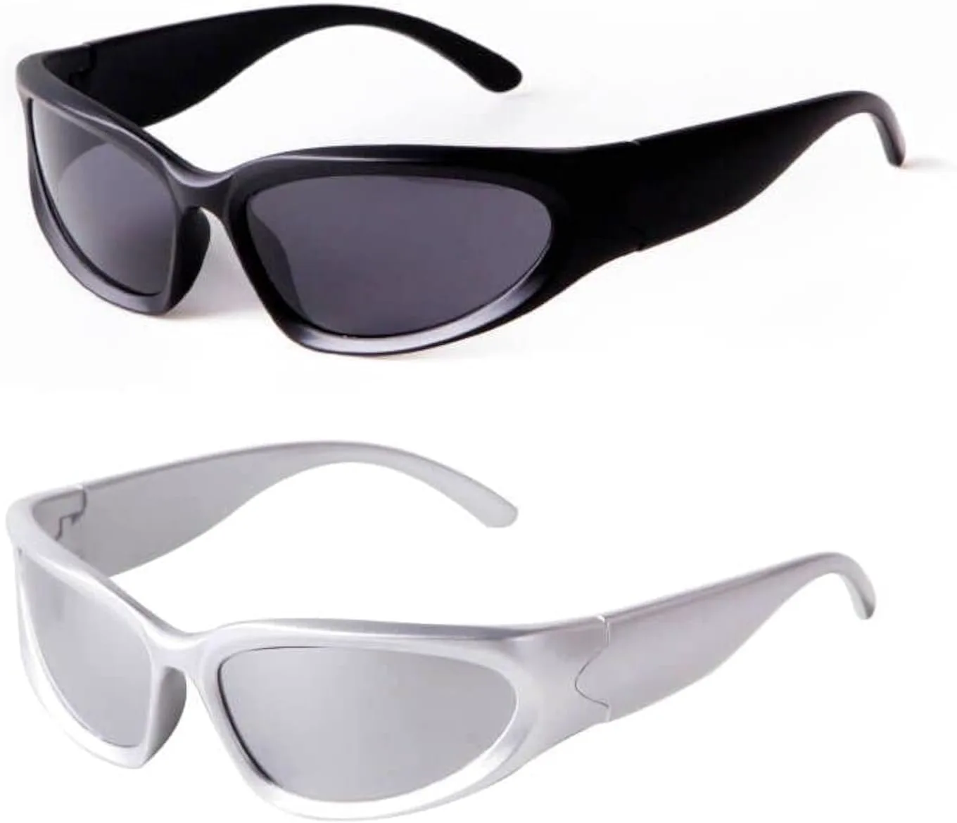 

Солнцезащитные очки SORVINO обтекаемой формы для мужчин и женщин, овальные солнцезащитные очки, спортивные очки, серебристые очки в стиле Y2K, Black+silver Mirror