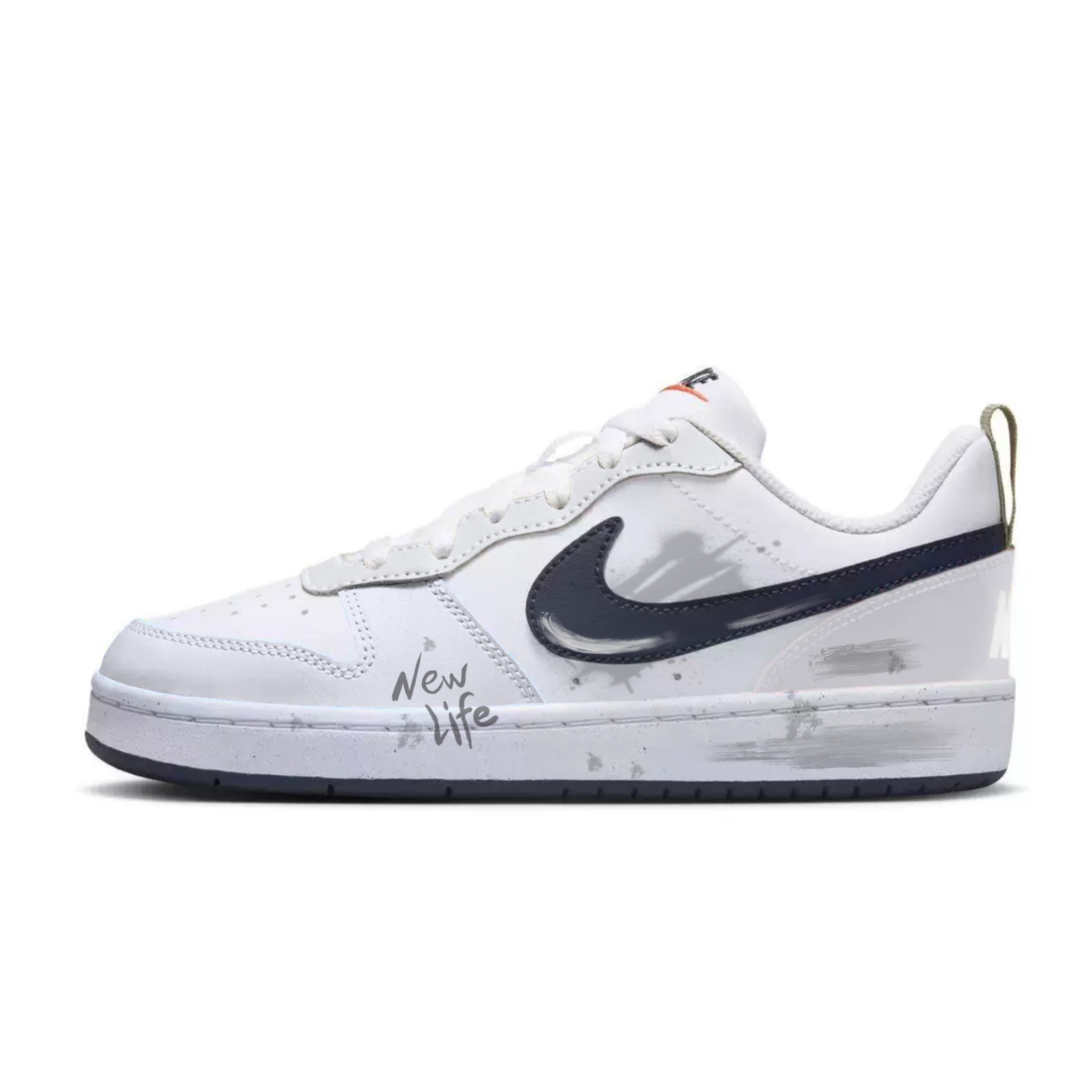 

Nike Court Borough New Trace Ink Cushioning Low top скейтборд кроссовки Black Gray детские