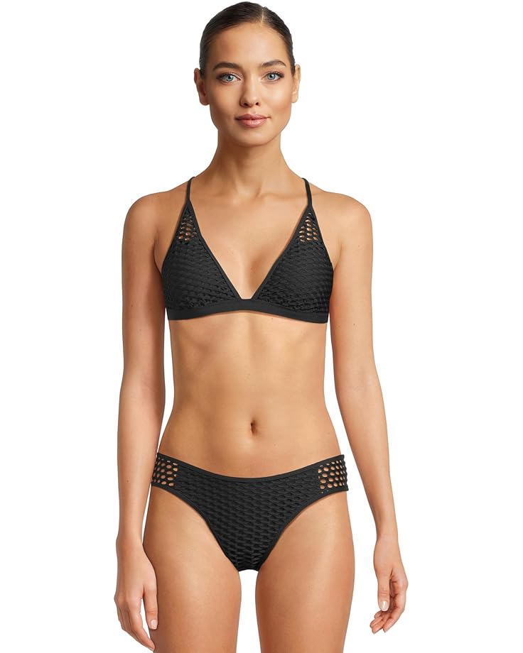 

Пляжный топ BECCA Castaway Luna Textured Halter Top, черный