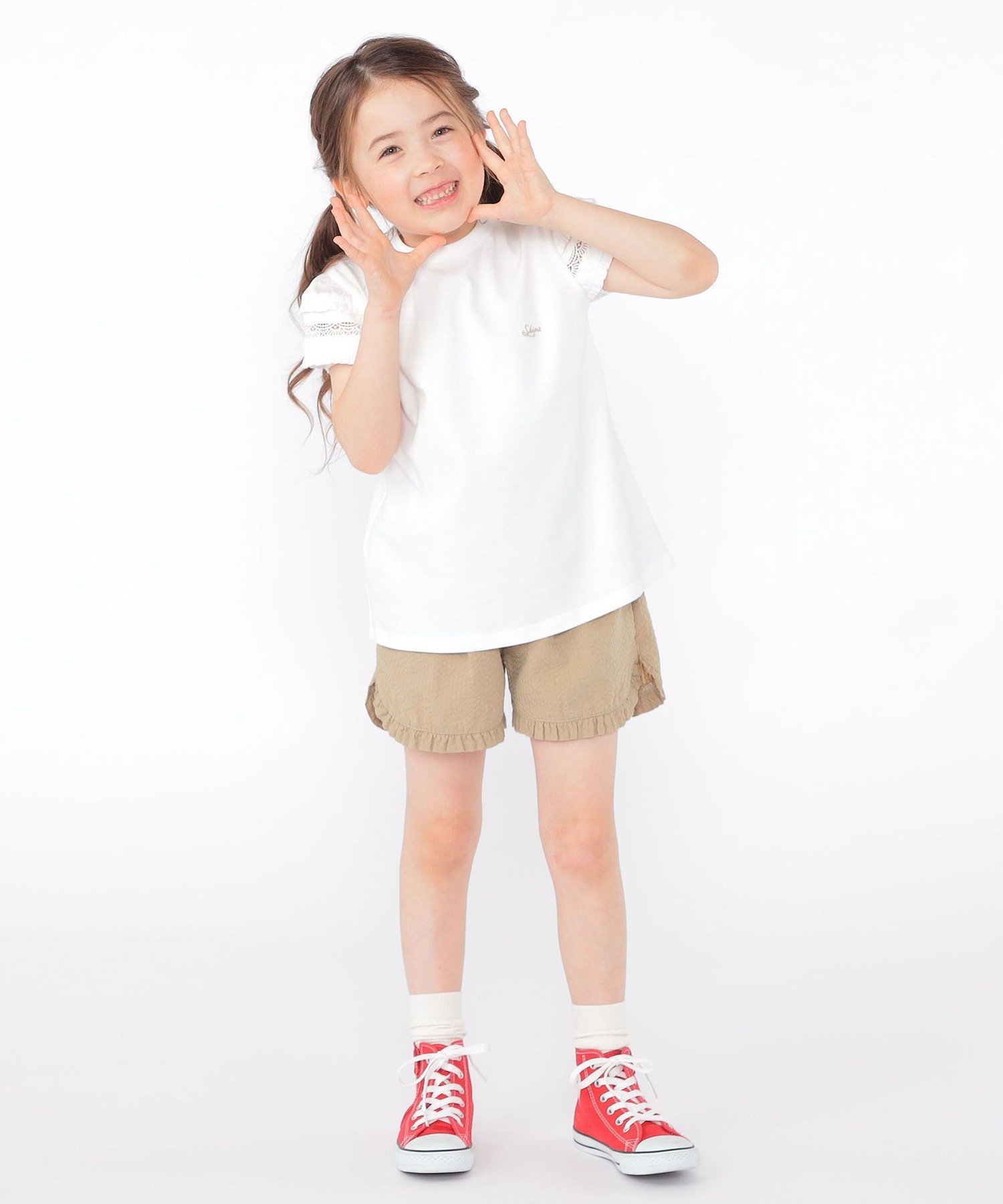 Детские шорты SHIPS: 100–130 см / <Влагоотводящие> с оборками SHIPS KIDS, Beige — фото 4