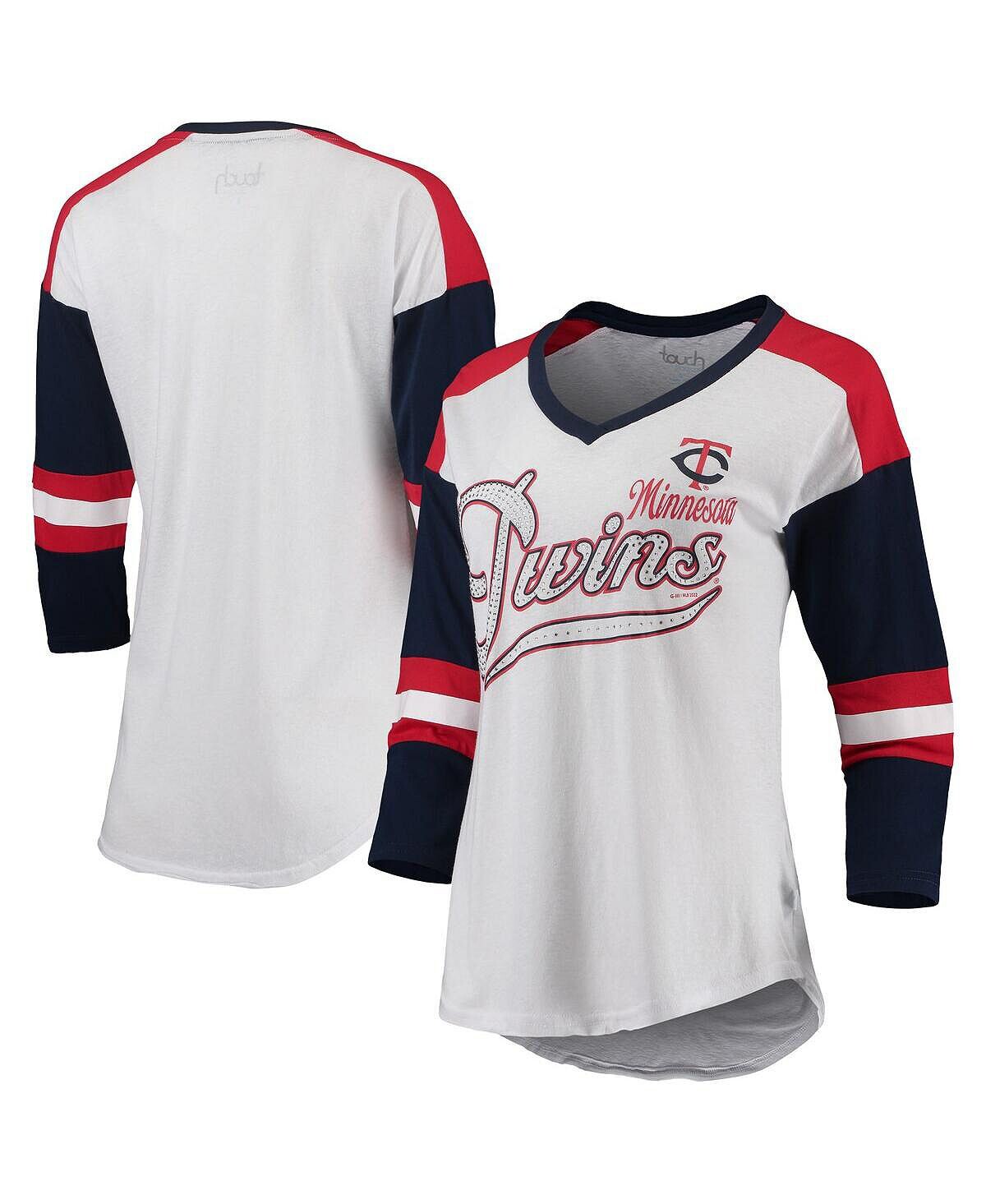 

Женская бело-красная футболка Minnesota Twins Base Runner с рукавами 3/4 и v-образным вырезом Touch, Красный, Женская бело-красная футболка Minnesota Twins Base Runner с рукавами 3/4 и v-образным вырезом Touch