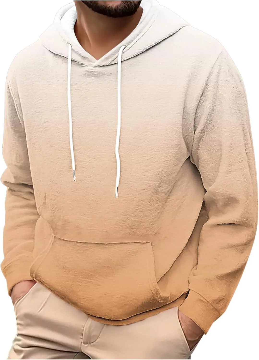 

Xiaojmake мужская худи оверсайз в клетку с омбре принтом