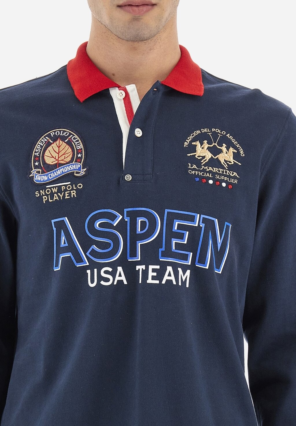 

Рубашка поло LONG-SLEEVED POLO SHIRT La Martina, сине-серый