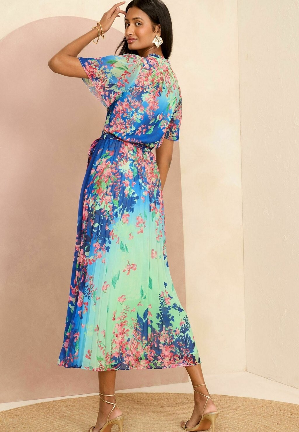 

Дневное платье V NECK PLEATED MIDI REGULAR FIT Love & Roses, синий