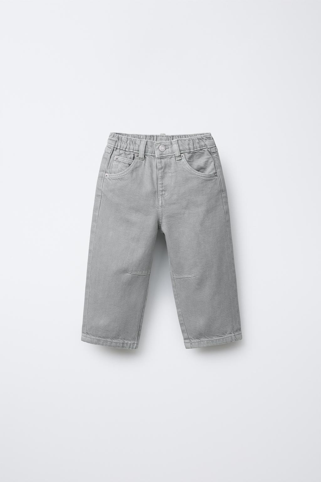 

Мешковатые брюки из саржи со складками ZARA, цвет Pearl grey