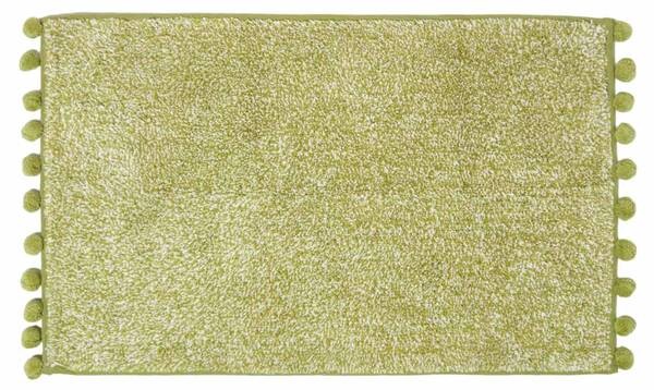 

Коврик для ванной Homescapes meliert mit Pompons, 50x2x80 см, зеленый