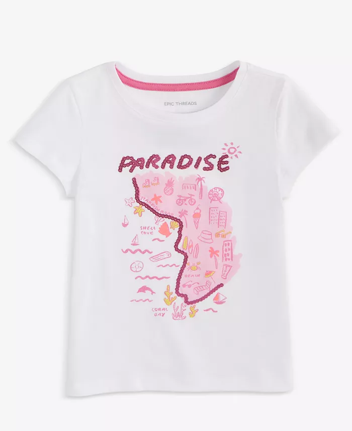 

Футболка для девочки с принтом "Paradise" Epic Threads, белый