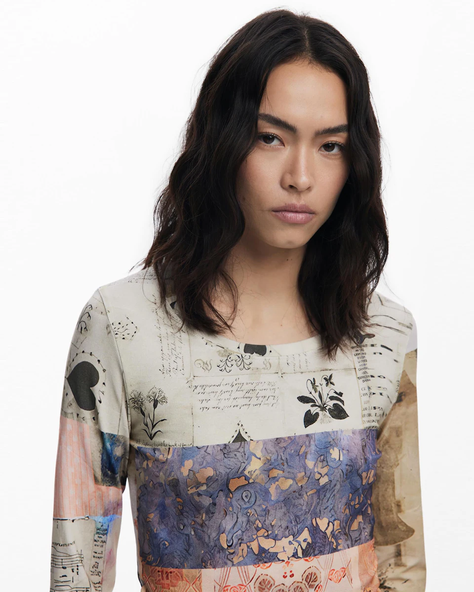 

Женская футболка с рюшами Collage Desigual, мультиколор
