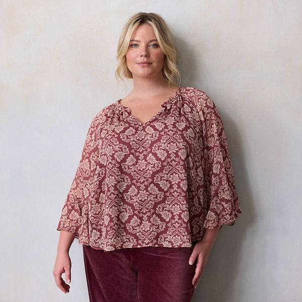 

Топ с рукавами-фонариками Plus size Lc Lauren Conrad, Mauve Wilma Wallpaper
