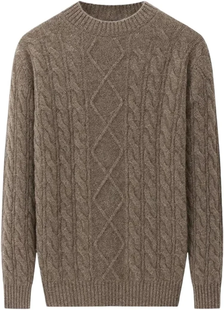 

Мужской утолщенный однотонный кашемировый свитер