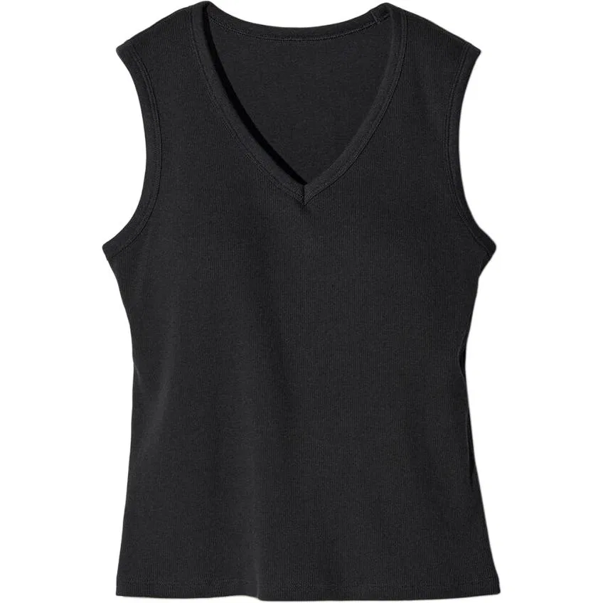 Майка женская SS26 V-образный вырез Black UNIQLO
