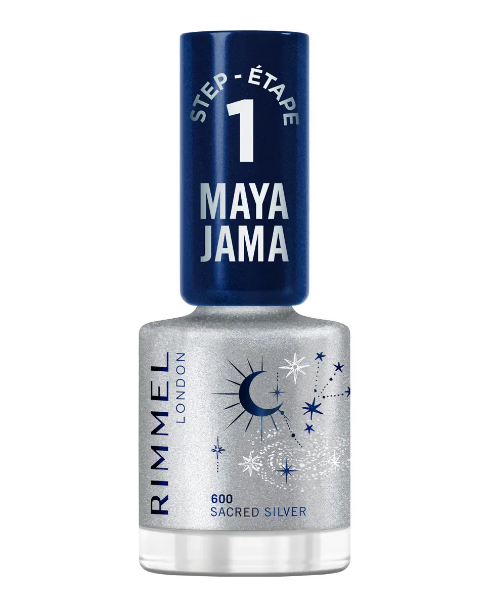 Лак для ногтей Rim Maya Jama Nail Gel London Rimmel, 600 Sacred Silver