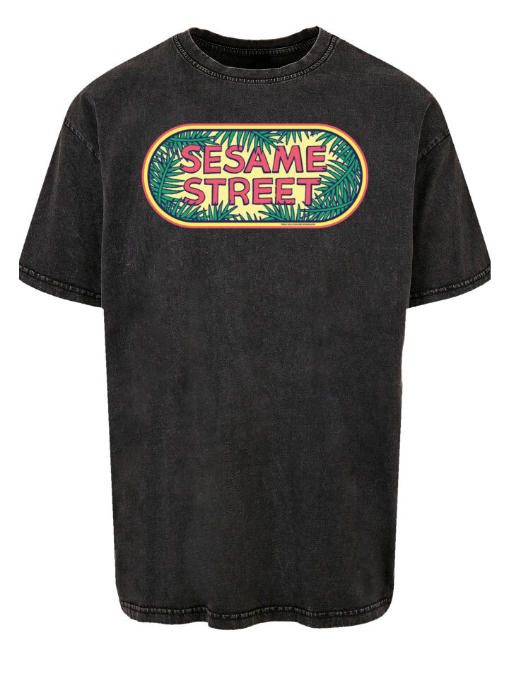 

Футболка F4NT4STIC Oversize T-Shirt Sesamstraße Jungle Logo, черный