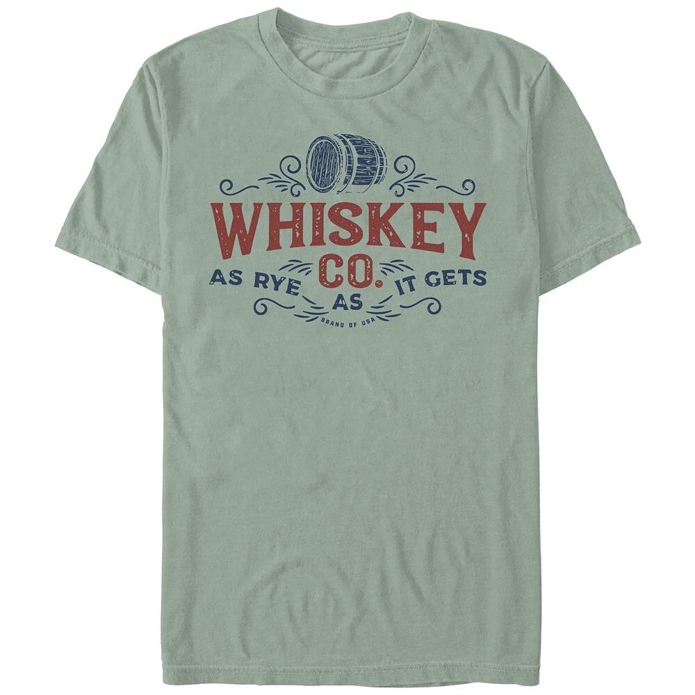 

Мужская футболка Comfort Colors Whiskey Co. As Rye As It Get с графическим рисунком Licensed Character, цвет Bay