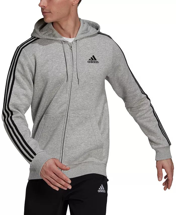 

Мужская худи Essentials на молнии adidas, серый