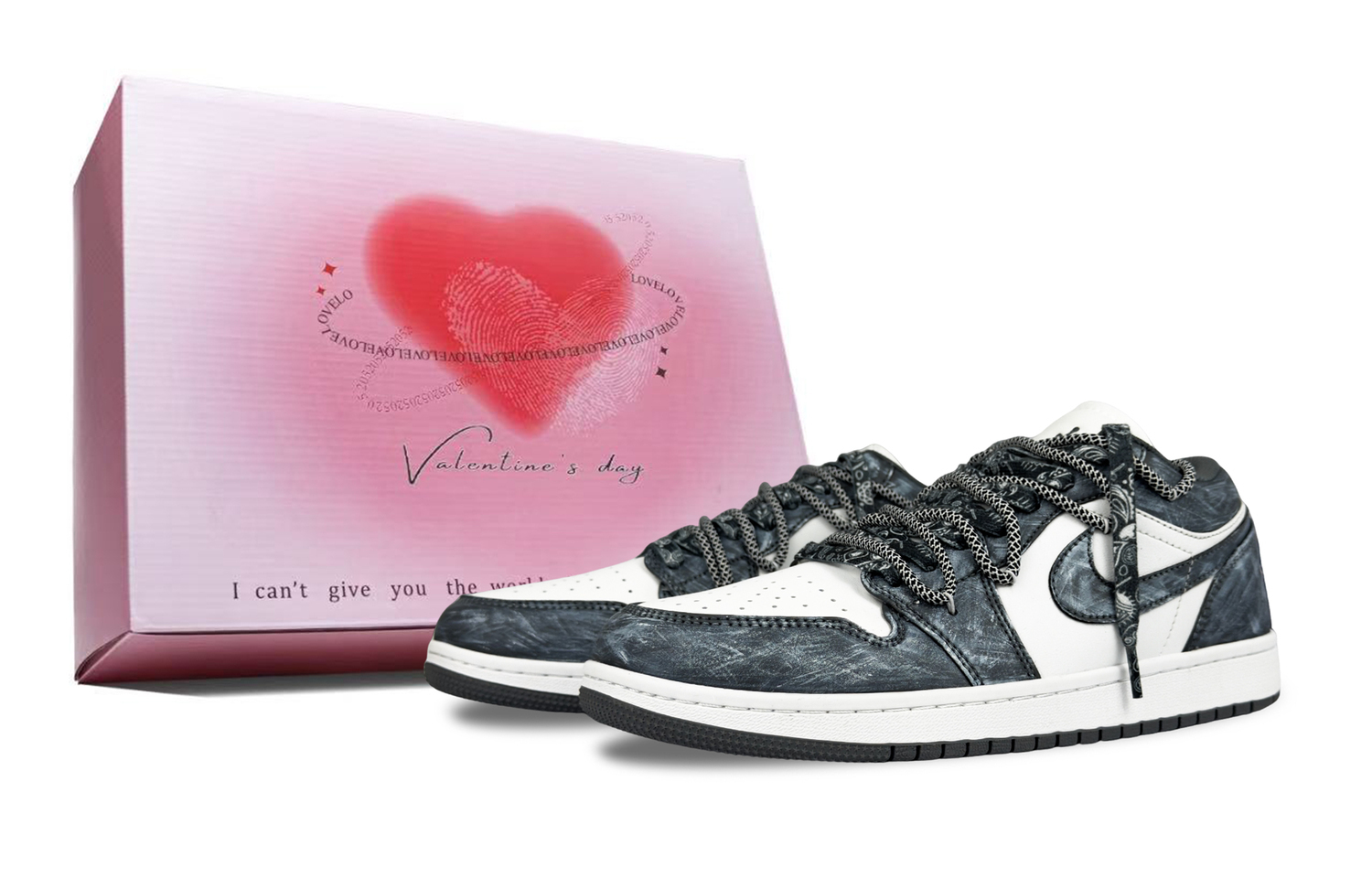 

Jordan Кроссовки Air 1 Deep Sea Fear устойчивые к истиранию низкие винтажные баскетбольные мужские Black Gray