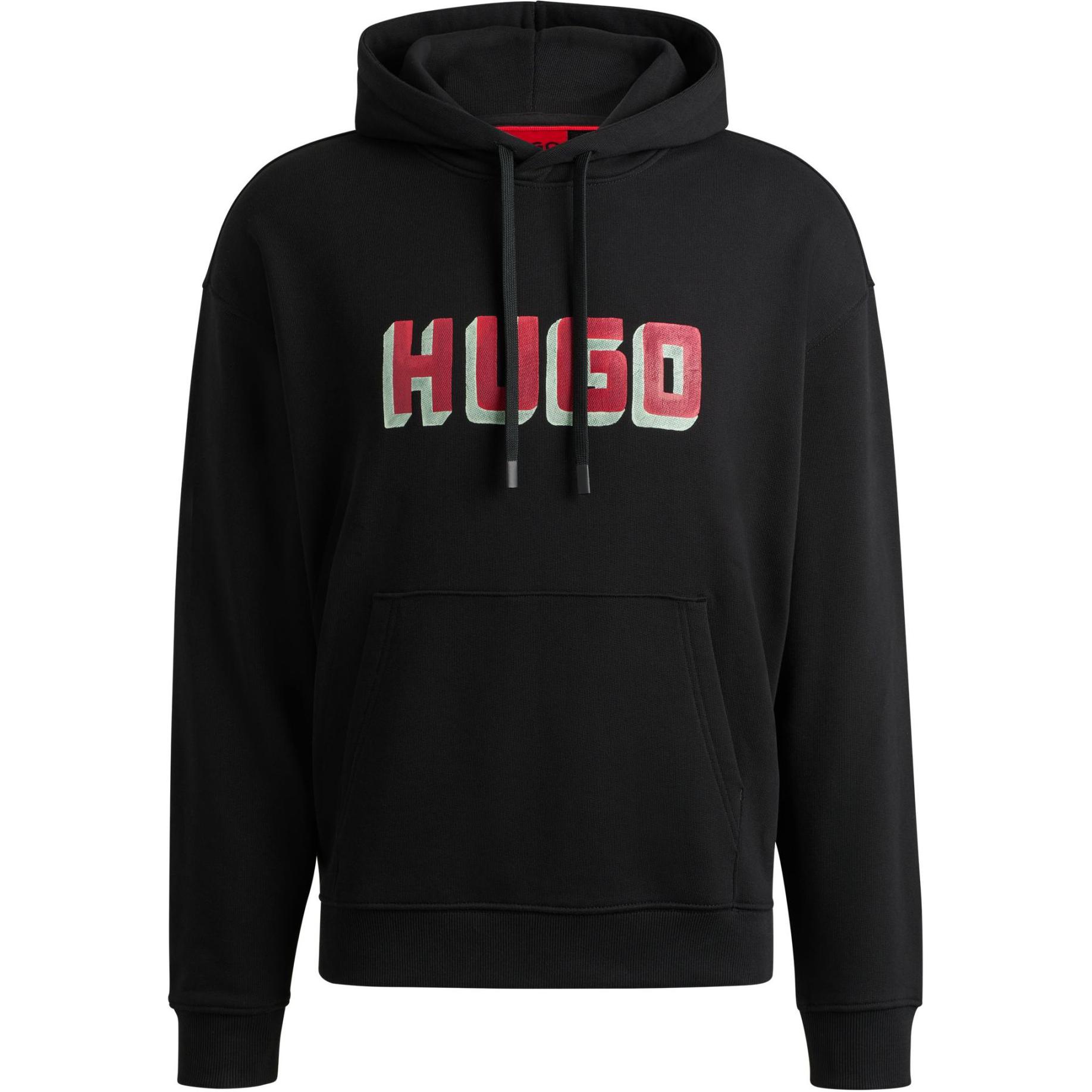 

Худи с принтом логотипа Hugo из хлопка HUGO BOSS, черный
