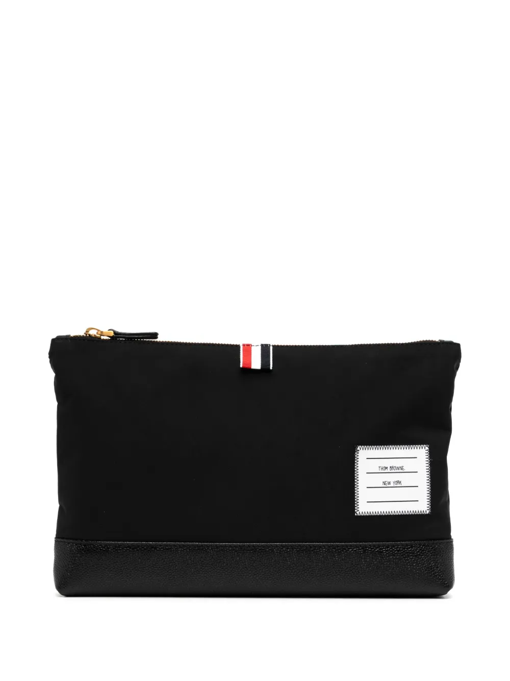 

Большой клатч на молнии THOM BROWNE, черный