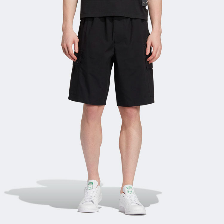 Шорты adidas originals x Charr Morita Crossover Logo Printing Straight Loose Shorts Black HR3466, черный — фото 2