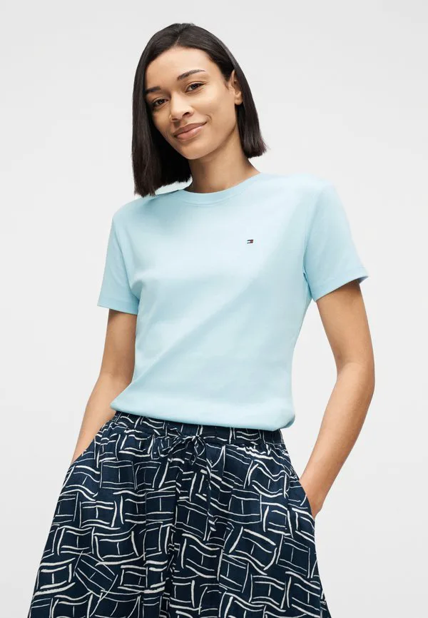 Облегающая футболка с круглым вырезом, базовая футболка Tommy Hilfiger, Keepsake Blue — фото 4