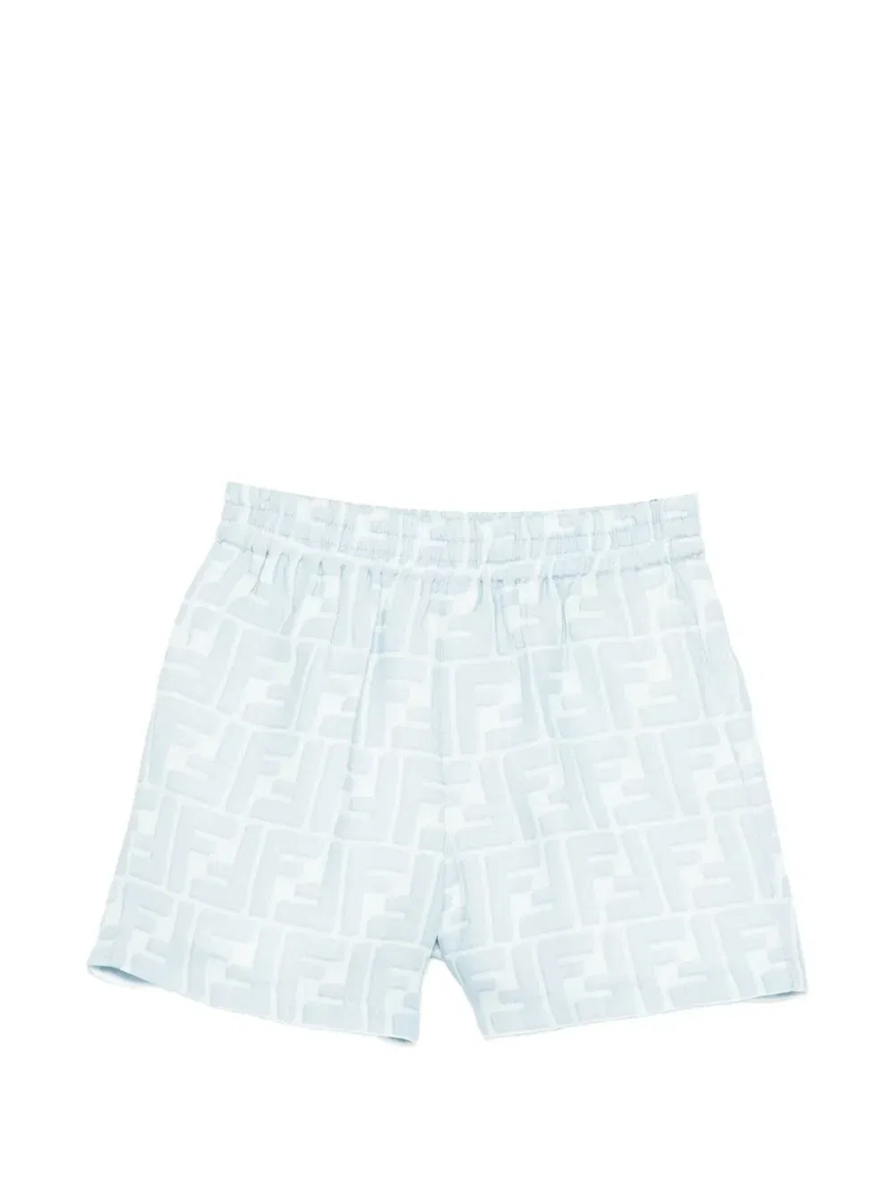Шорты с логотипом FF в жаккардовом исполнении Fendi Kids, синий