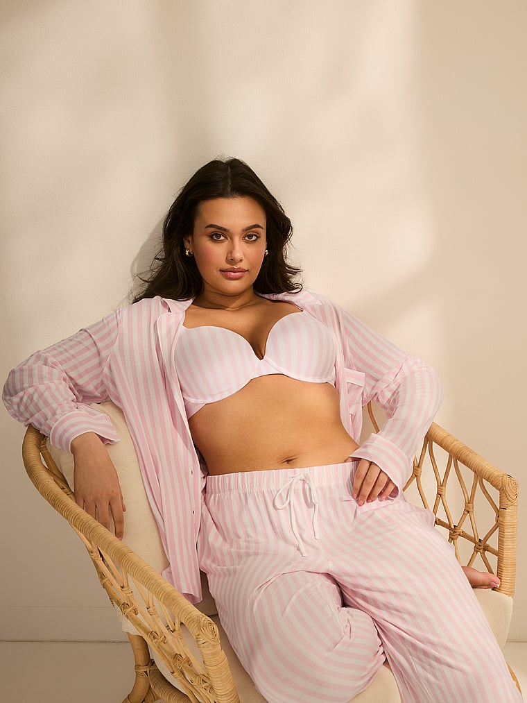 Мягкий длинный пижамный комплект из модала Victoria'S Secret, modal soft pretty blossom iconic stripe — фото 4