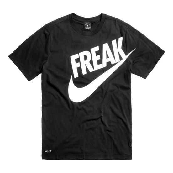 

Футболка giannis dri fit freak большой логотип круглый вырез короткий рукав Nike, черный