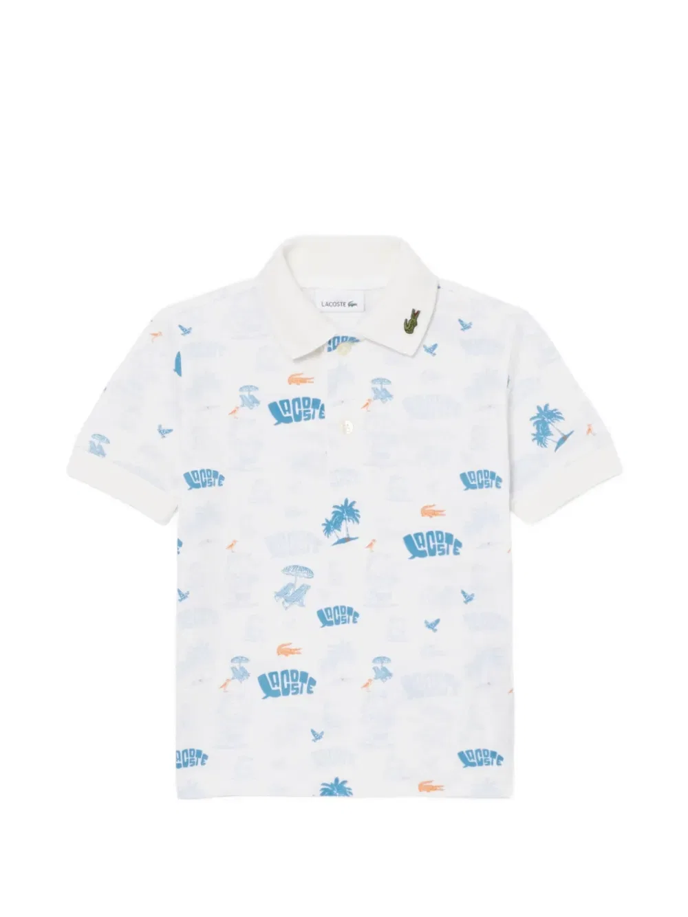 Хлопковая рубашка поло Lacoste, белый