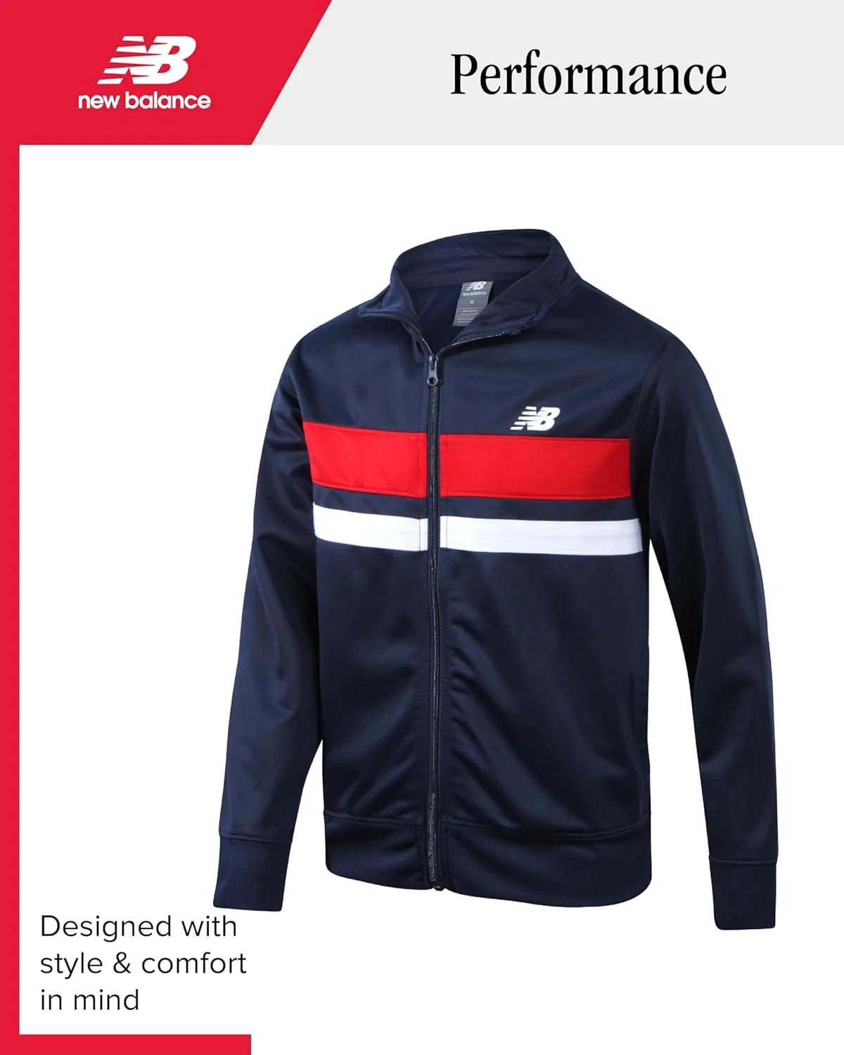 Детский спортивный костюм New Balance, 3 предмета: футболка, куртка, джоггеры, Indigo — фото 3